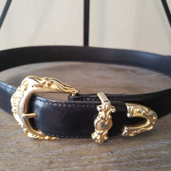 Vtg Fossil Leather Belt Gold Buckle Size Small‎ - Picture 1 of 4